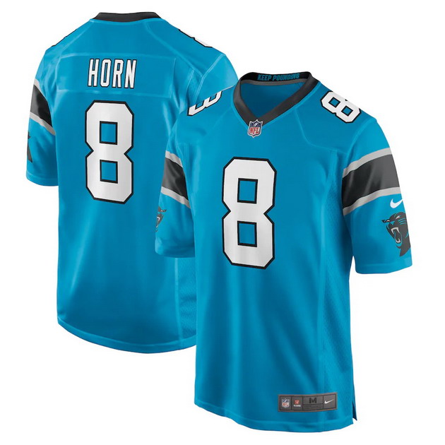 mens nike jaycee horn blue carolina panthers game player jersey
